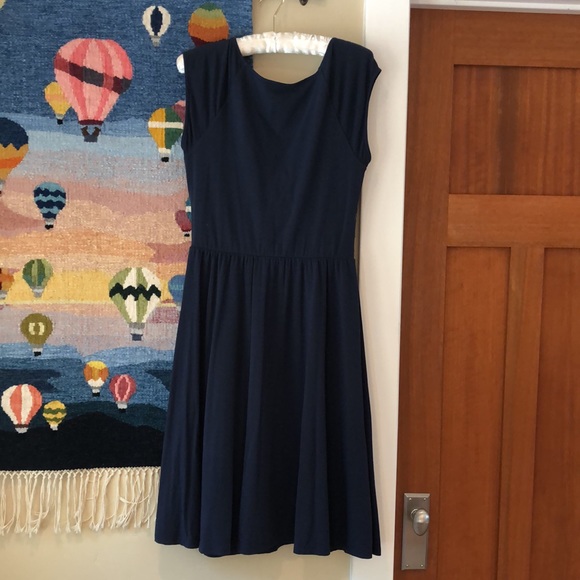 Garnet Hill Juliet Knit Dress in Navy - Picture 6 of 8